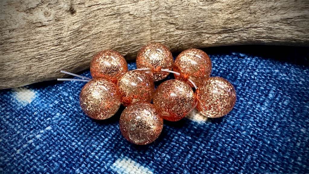 Peachy Glitter Beads