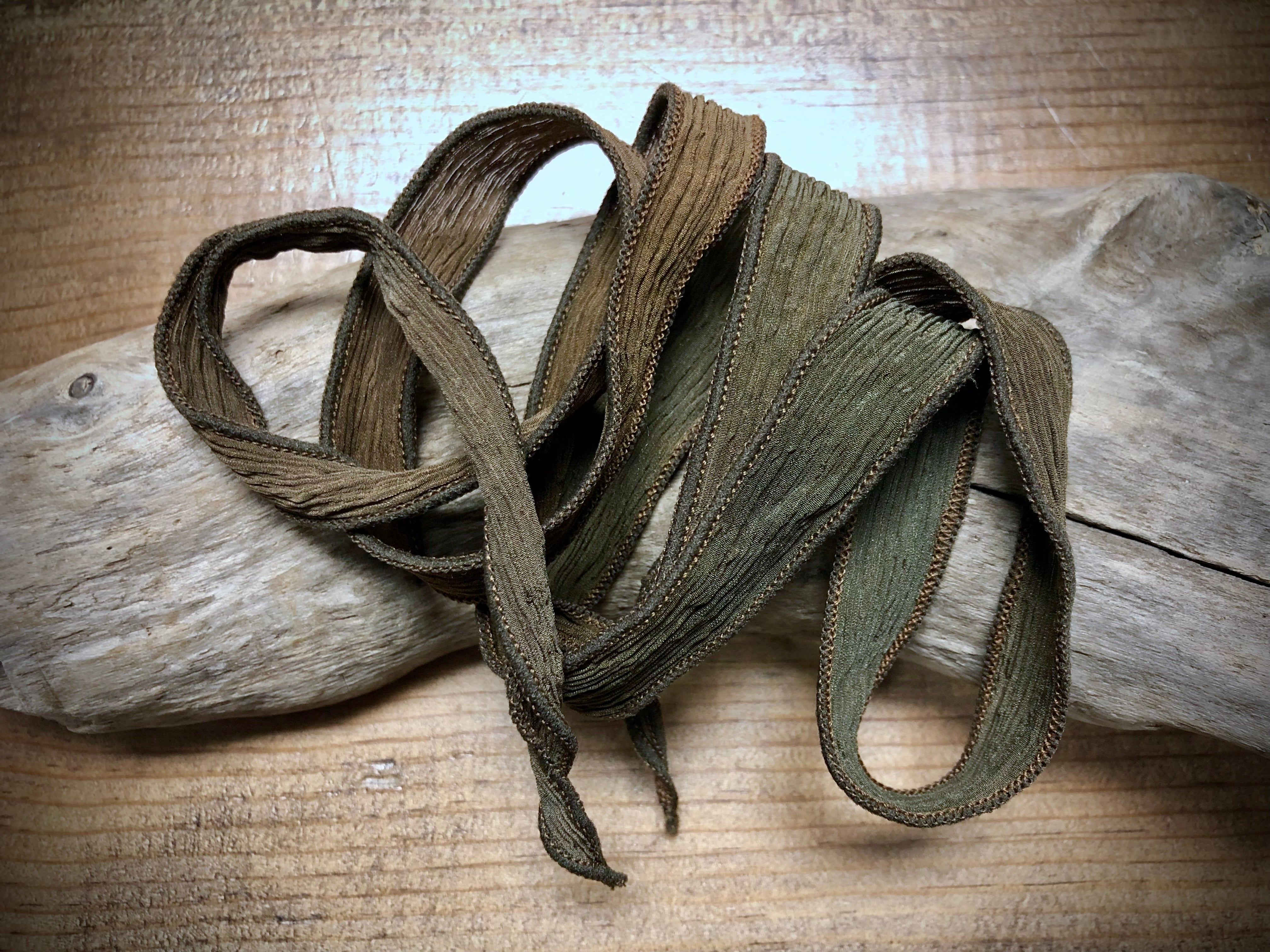 Narrow Silk Ribbon – Nettle + Silk