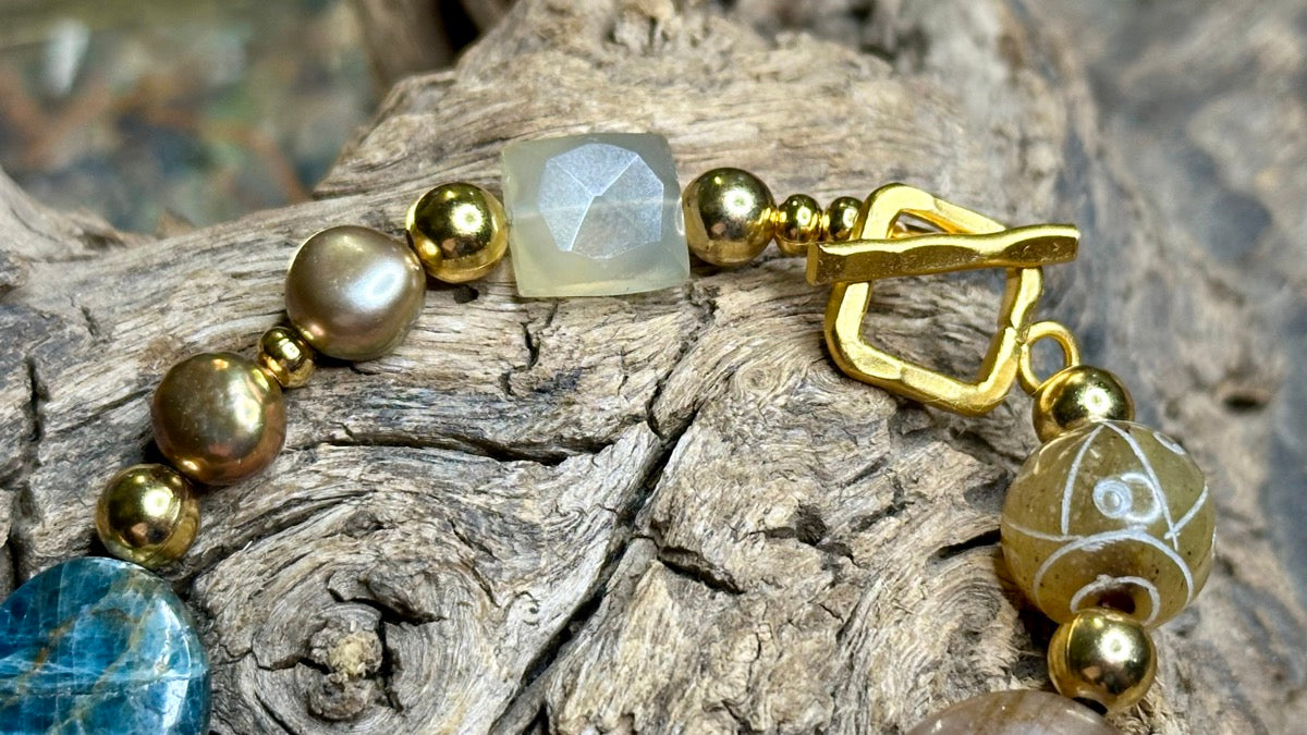 Apatite, Chalcedony, & Citrine Bracelet by William