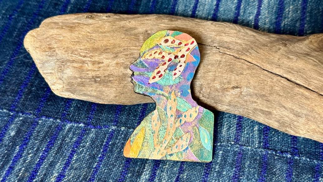 Inner Jungles Art Pin / Brooch by Andrew Thornton