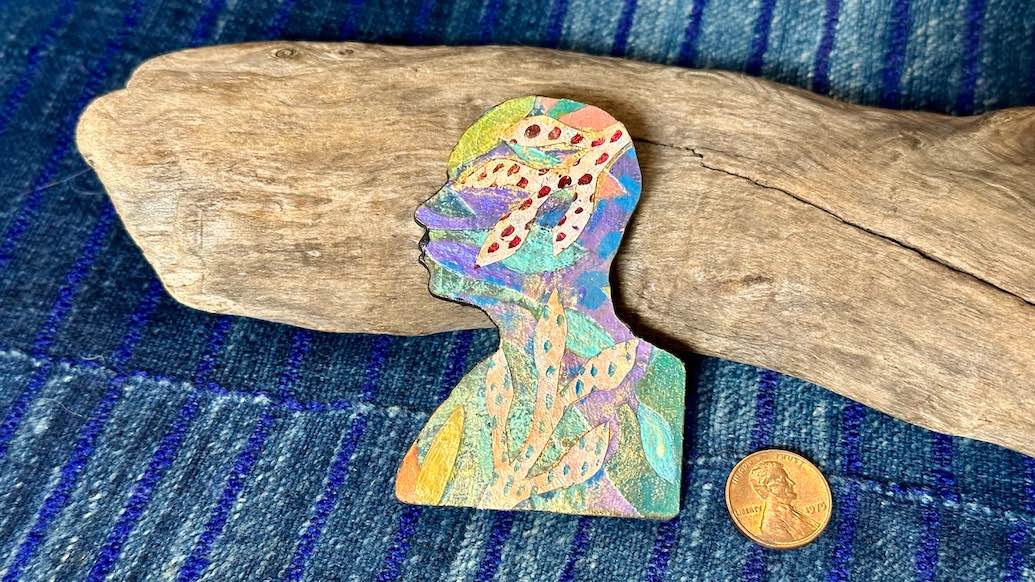 Inner Jungles Art Pin / Brooch by Andrew Thornton