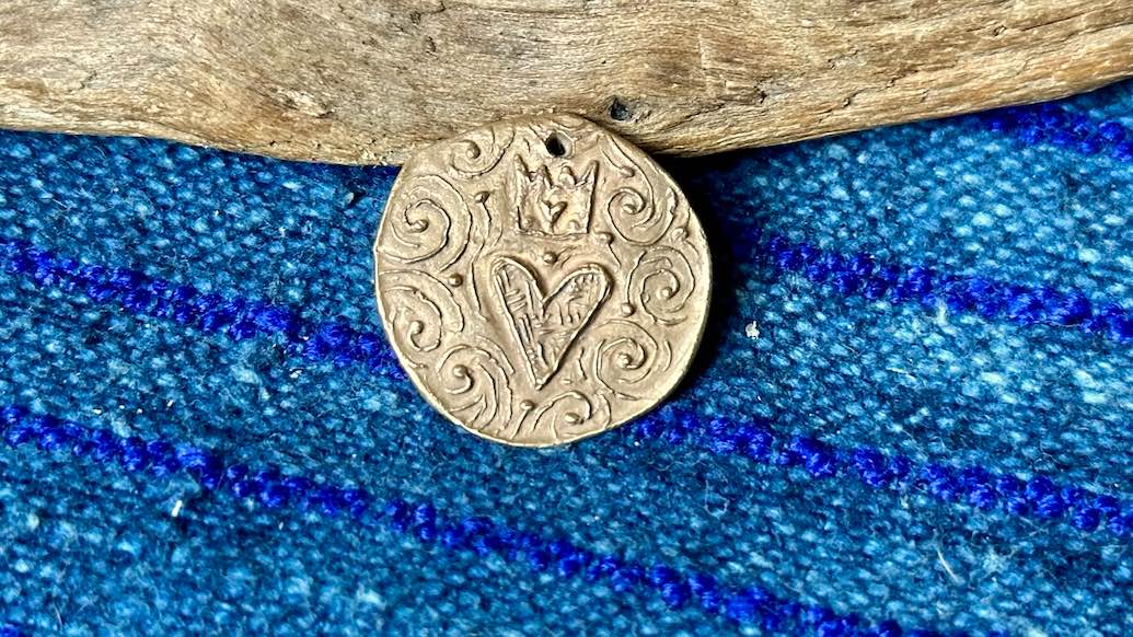 Bronze Pendant by Andrew Thornton - Crowned Heart