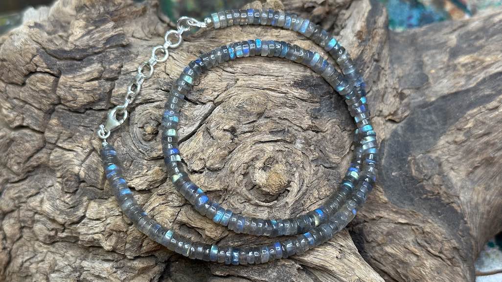 Labradorite Bead Strand / Necklace - Heishi - 5mm — 16”