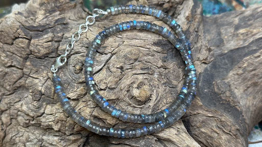 Labradorite Bead Strand / Necklace - Heishi - 5mm — 16”