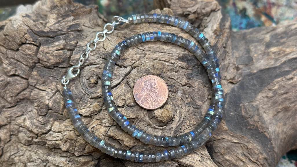 Labradorite Bead Strand / Necklace - Heishi - 5mm — 16”