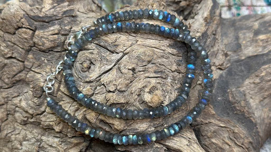 Labradorite Bead Strand / Necklace - Faceted Rondelles - 5.5mm — 16”