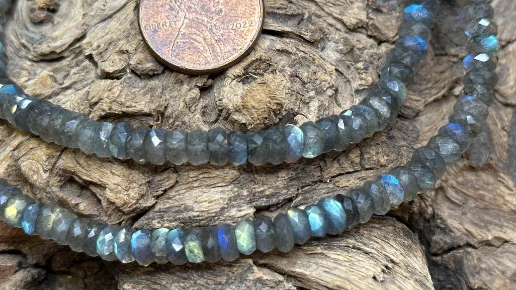 Labradorite Bead Strand / Necklace - Faceted Rondelles - 5.5mm — 16”