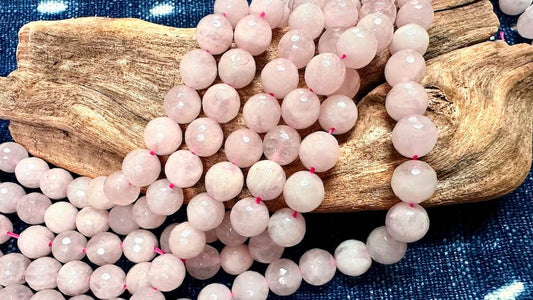 Rose Quartz Faceted Rounds Strand - 12mm - 15"