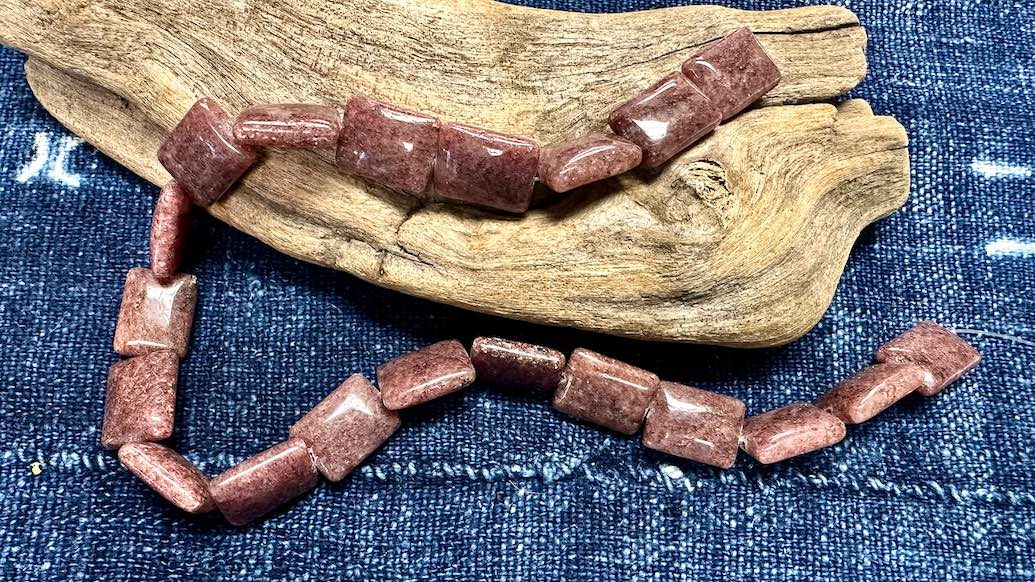 Muscovite Bead Strand - Smooth Rectangles - 20mm x 15mm - 16”