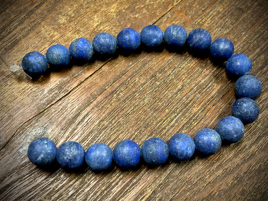 Matte Lapis 10mm Round Beads