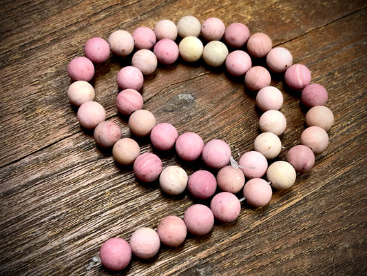 Matte Rhodonite 8mm Round Beads