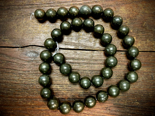 Pyrite Rounds Bead Strand - 10mm - 15"