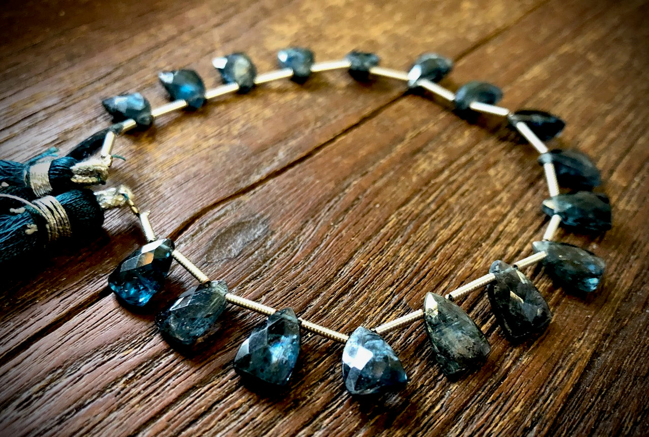 Strand of Kyanite Faceted Briolettes