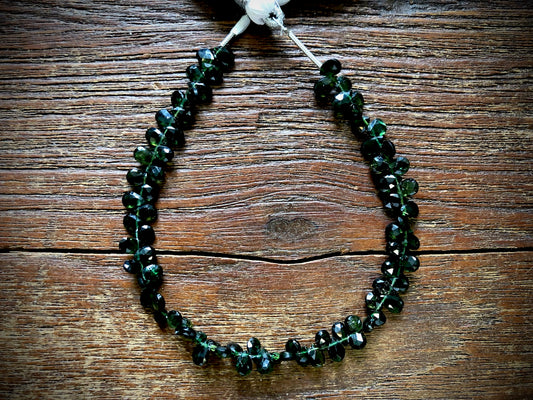 Strand of Chrome Diopside Faceted Briolettes