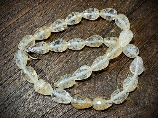 Pineapple Quartz 10mm x 14mm Faceted Drop Beads