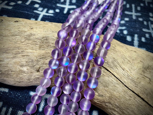 Mermaid Glass Rounds Strand - 8mm - 8"