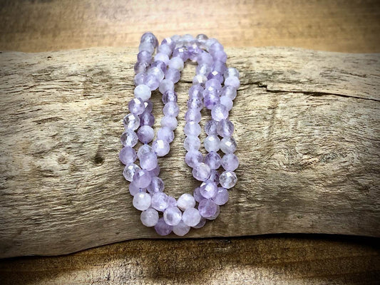 Lavender Amethyst Faceted Rounds Bead Strand - 4mm - 15"