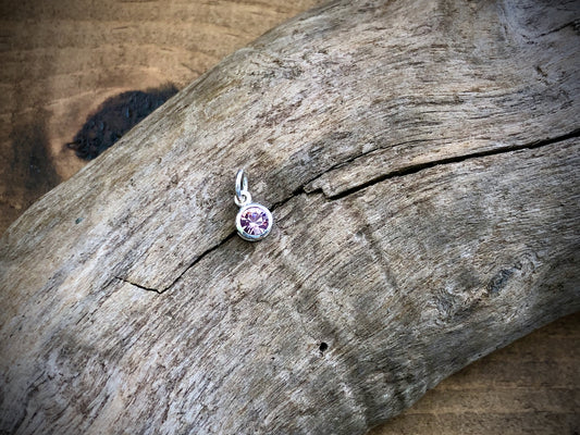 Silver Swarovski Crystal Birthstone Charm - June