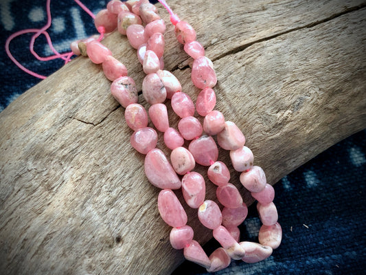 Rhodonite Nugget Bead Strand - 15"