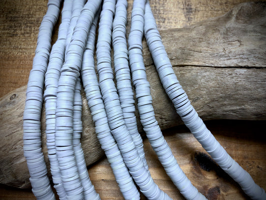 Polymer Clay Bead Strand - Gray - 8mm Discs