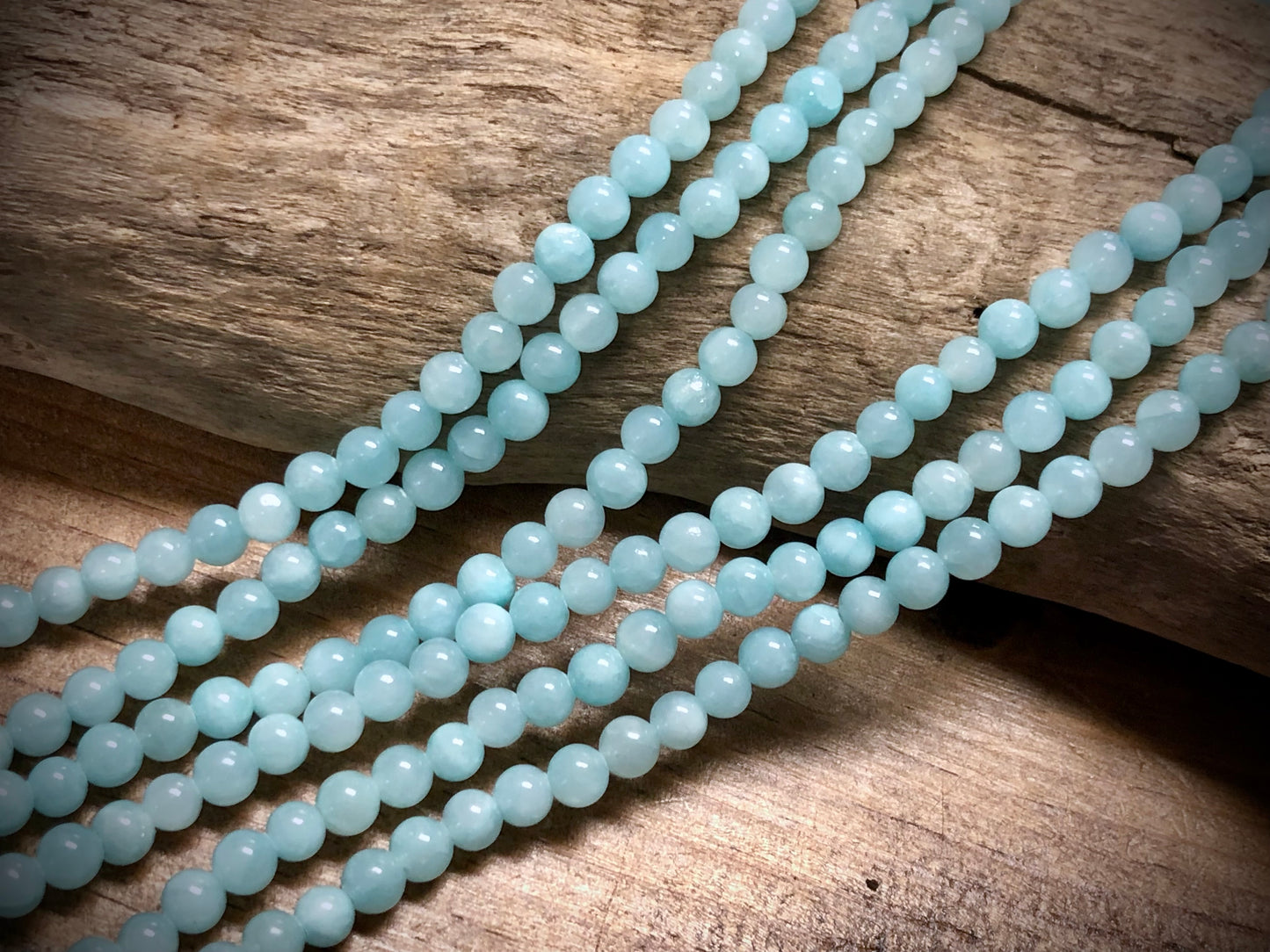 Dyed Jade Smooth Rounds - Light Blue - 4mm - 15.5"