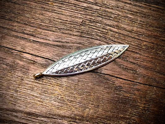 Pewter Woven Feather - 4357