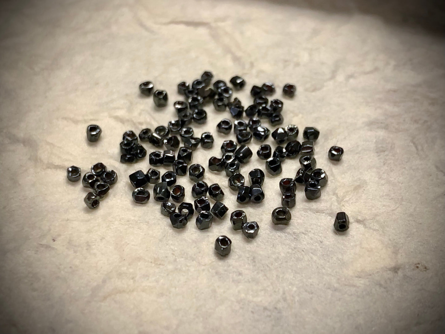 Vintage Hematite Seed Beads