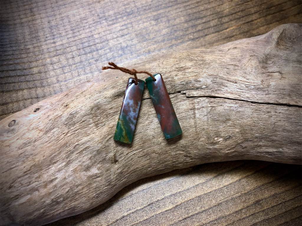 Bloodstone Gemstone Pair