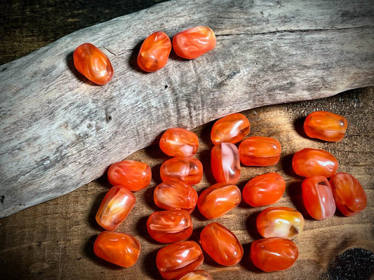 Vintage Austrian Glass—Orange Irregular Oval Glass Bead—18mm x 13mm