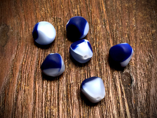 Vintage German Glass 10mm Matte Nugget Beads